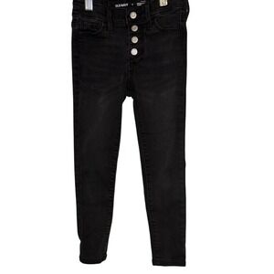 Old Navy Girls Rockstar Skinny Jeans Black High‎ Rise Button Fly Size 5